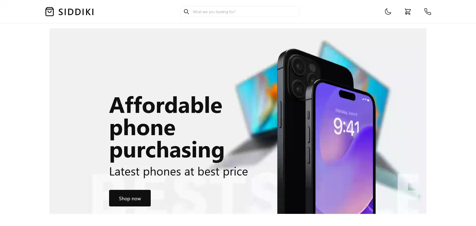 Phone Shop E-commerce Landing Page